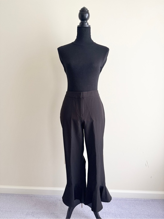 Cynthia Rowley Pants - Vintage Cynthia Rowley Ruffle Flare Bottom Pants Black Size 6 career classic